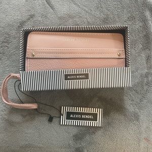 Alexis Bendel pink leather clutch